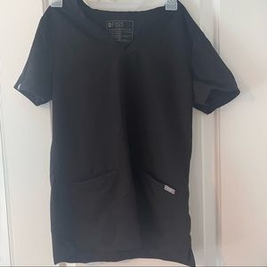 Figs Casma Three-Pocket Scrub Top, Black